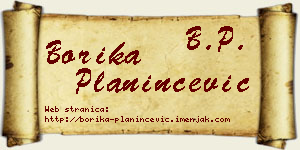 Borika Planinčević vizit kartica